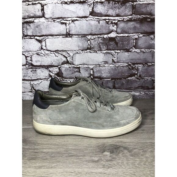 ECCO Grey Suede Leather Lace Up Comfort Casual Sneakers Shoes Men Sz 43EU/10M US - Picture 1 of 16
